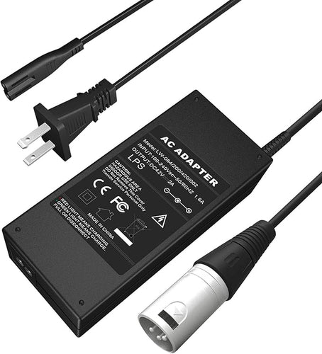 36V Electric Bike Charger 42V2A Out Put Lithium Battery Charger 10 Series Male 3-Pin XLR Socket/Connector